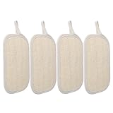 HONMEET Natürlicher Luffa Peeling Körperschwamm mit Rutschfestem Gummiband 4 Stück Ägyptisches...