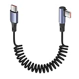 Câble de charge USB de type C à angle droit : lorsque vous chargez votre téléphone, utilisez le câble de charge USB-C en forme de L à 90 degrés pour jouer et regarder des vidéos plus confortablement et facilement à tenir, ne bloque pas facilement la main, peut être utilisé dans une connexion d’espace restreint.