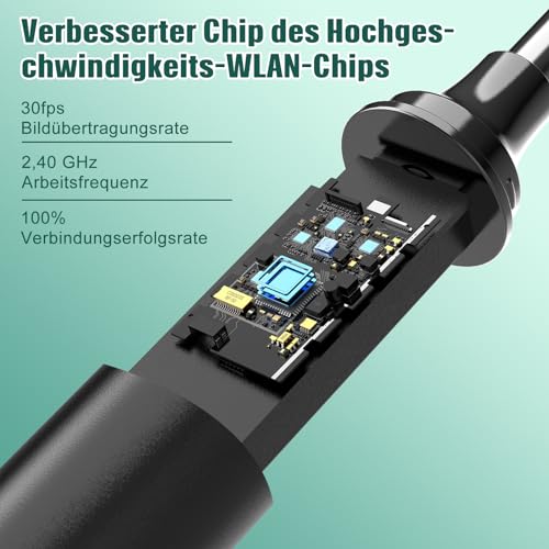 Ohrenschmalz Entferner mit Kamera, LMECHN 1080P HD-Otoskop, Ohrenreiniger mit WLAN, IP67 Wasserdicht, 6 LEDs, für iPhone, iPad & Android-Telefon (Schwarz)