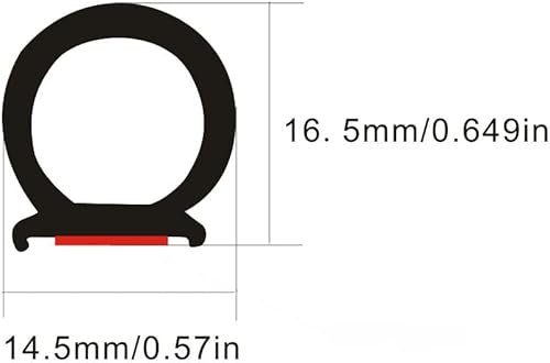 Miniatura 2 de Kaixuan - Tira adhesiva para puerta de automóvil, tira de sellado de goma en forma de D, gran espacio para aislamiento de ruido impermeable, se