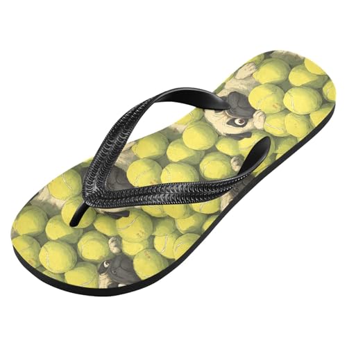 Flip Flop Sandals Tennis Pug Print for Women Men Beach Outdoor XS2