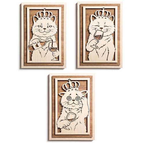 Cadeau pour amoureux des chats original : tableau humour en bois 3d