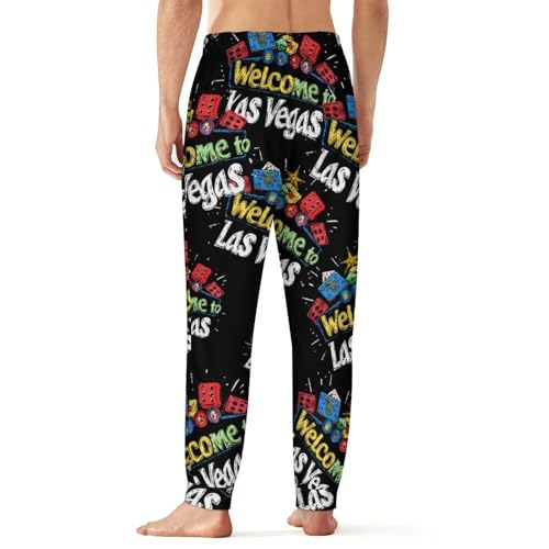 Welcome To Las Vegas Cards Dices Breathable Mens Pajama Pants Lounge Sleep PJ Bottoms Sleepwear Jogger2