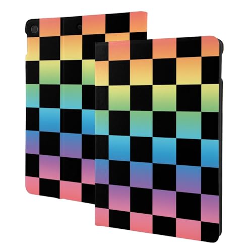 Étui iPad 9e génération à motif arc-en-ciel, la protection folio idéale au café