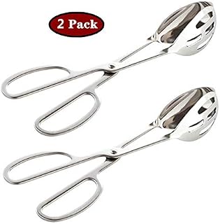 Salad Tongs,Pack of 2 Thickening Stainless Steel Serving Tongs Scissor Tongs Buffet Party