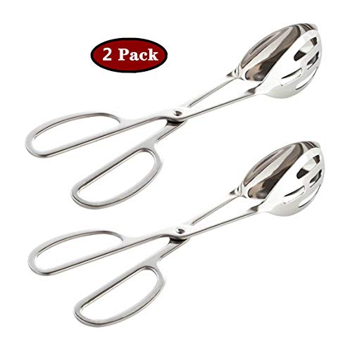 Salad Tongs,Pack of 2 Thickening Stainless Steel Serving Tongs Scissor Tongs Buffet Party