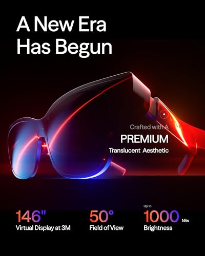Image of VITURE Luma AR /XR Glasses - 146 inch 1200p Ultra Sharp Display, 50 FOV, 3Dof,Electrochromic Film, Myopia Adjustments, Smart Glass for iPhone17 /16 /15, Android, Mac, PC, Steam Deck, PS5, Switch, Switch 2