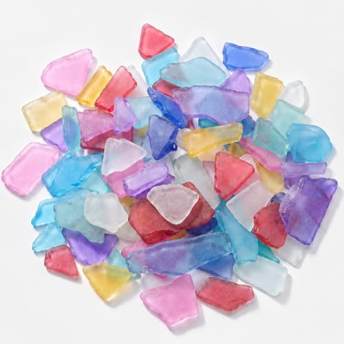 Jetec Sea Glass for Crafts Pieces Decor Flat...