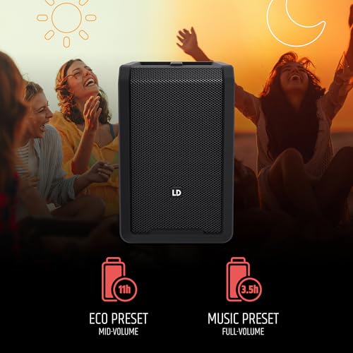 LD Systems ANNY 8 Tragbarer Bluetooth PA-Lautsprecher mit Akku und Mixer, Stage Black
