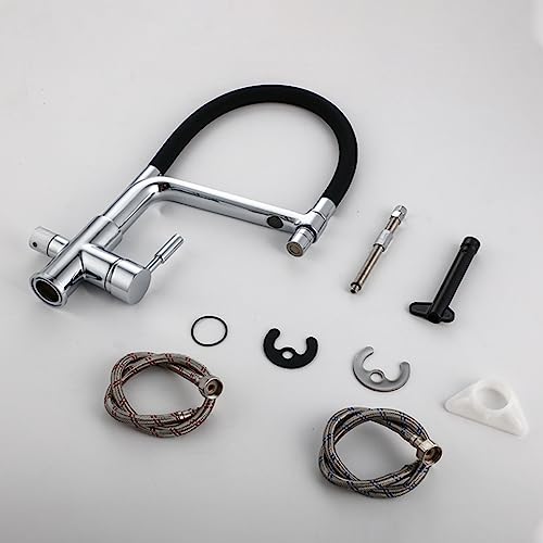 Robinet de cuisine mitigeur à douchette extractible multi-jets en laiton - 8