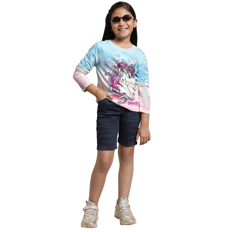 Image of Kidsville Generic Printed Regular Fit Multicolor Cotton Girl's T-Shirt