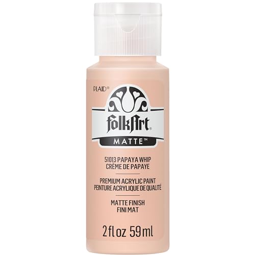 Image of FolkArt Acrylic Craft Paint, Papaya Whip 2 fl oz Premium Matte Finish Paint, Perfect For Easy To Apply DIY Arts And Crafts, 51013