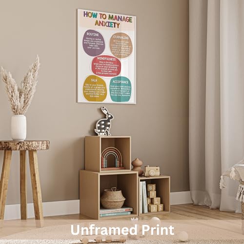 Gracehouse-Design-How-To-Manage-Anxiety-Poster-Mental-Health-Wall-Art-for-Classroom-11x17-School-Counselor-Poster-Therapy-Office-Decor-Inspirational-Posters-Positive-Quotes-Wall-Decor-Unframed