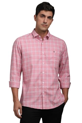 Image of Louis Philippe Men's Slim Fit Premium Cotton Easy Care, Soft Handfeel Full Sleeve Checks Casual Shirt