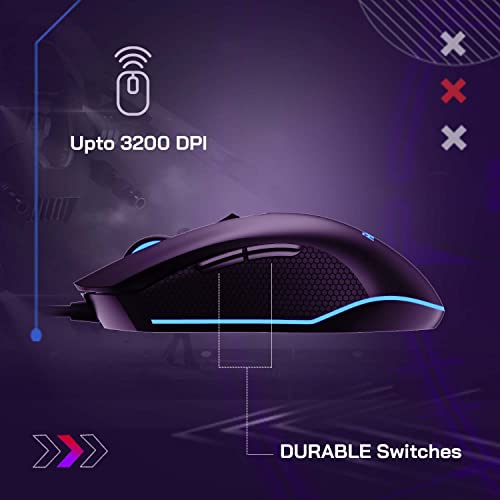 Image of Redgear GC-100 Keyboard and Mouse Set with 3 Mixed LEDs, Windows Keylock, Floating Keycaps, RGB Mode, Upto 3200 dpi and Gaming Grade Sensors, USB connectivity