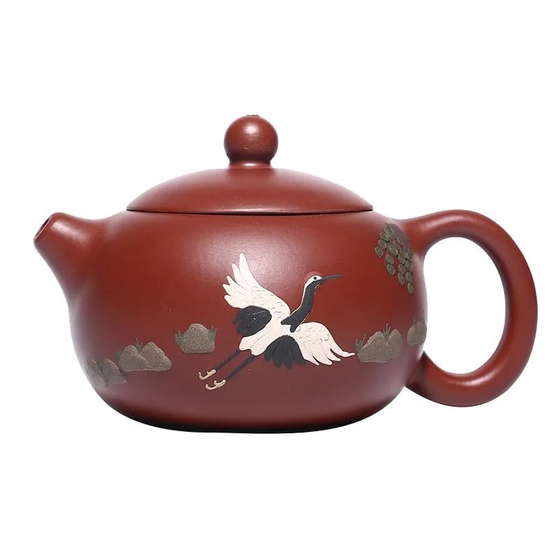 Traditioneller chinesischer Teekessel aus lila Ton, handgefertigt, praktisches Reise-Teeset, Retro-Teekessel für Zuhause, Zubehör für die chinesische Teezeremonie, Teekanne für losen Tee, 210 ml Ker
