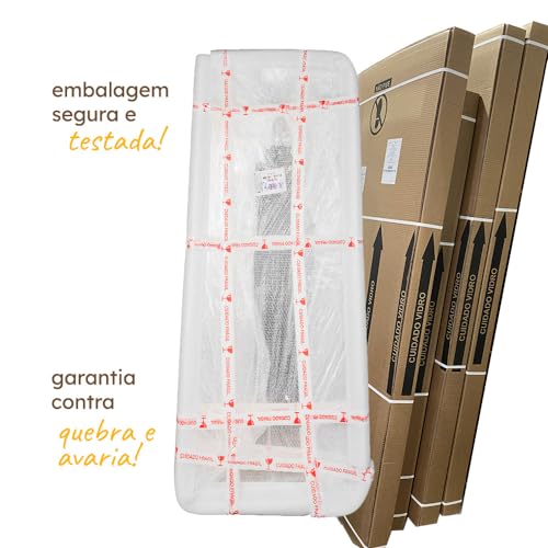 Espelho do Pinterest Corpo Inteiro de chão Borda em Couro 3cm Grande 60x110cm - Mod. Tetris (Caramel