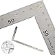 GOLRISEN Edelstahl L Lineal 300mm*150mm Doppelseitenskala 90 Grad Lineal Winkellineal Metall Quadratisches Messwerkzeuge mit Messskala in INCH und CM für Tischler Ingenieure Handwerker Dachdecker