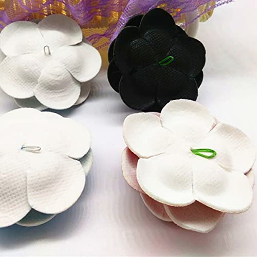 Homeemoh 6.5Cm Craft Leather Rose Head, Pu Leather Rose Flower Head Applique Diy Sewing Decorative Artificial Rose Flower Wedding Party Dress Headdress Fake Flower #TOP4