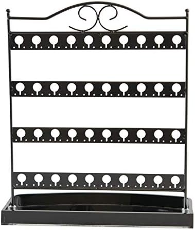 Mango Steam Tabletop Mirror Base Stud Earring Jewellery Organiser, Display Stand, Storage, Gift (Black)