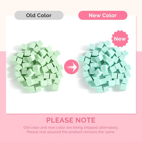 Image of MelodySusie 100Pcs Soft Nail Sponges for Ombre, Nail Art Sponges with Grabbing Pen, Blooming Nails, Gradient Nail, Manicure Nail Art Tools, Professional Accessories for Home and Salon Use, Green