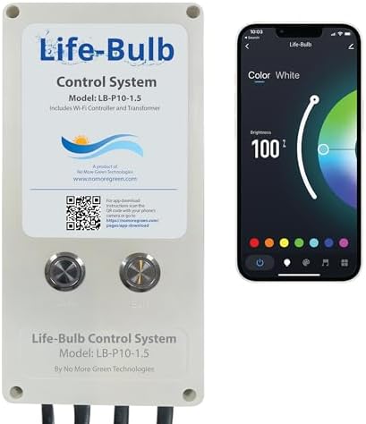 Life-Bulb Smart Control System | Controls 1.5 Inch and 10 Inch Lights (Sold Separately) | Works Phone App - iOS or Android | Lifetime Replacement Warranty