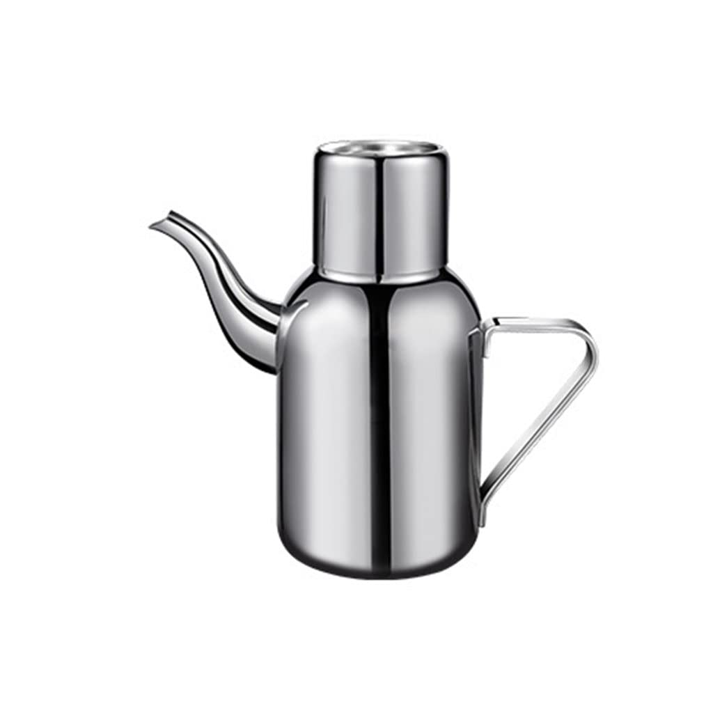 Bywxw Silvery 304 Stainless Steel Olive Oil Cruet Leakproof Kitchen Pourer Container