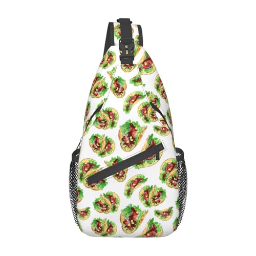 Taco Sling Backpack Chest Bag Crossbody Shoulder Bag Gym Cycling Travel Hiking Daypack For Men Women