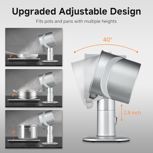 Image of Portable Range Hood, 4-Speed Desktop Exhaust Fan with Telescopic Height