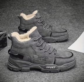 Men's Fashion Sneaker-Style Winter Snow Boots with Warm Fleece Lining, Anti-Slip Outdoor Casual Hiking Short Boots, PU Upper & PVC Sole, Round Toe - Fall/Winter Collection4