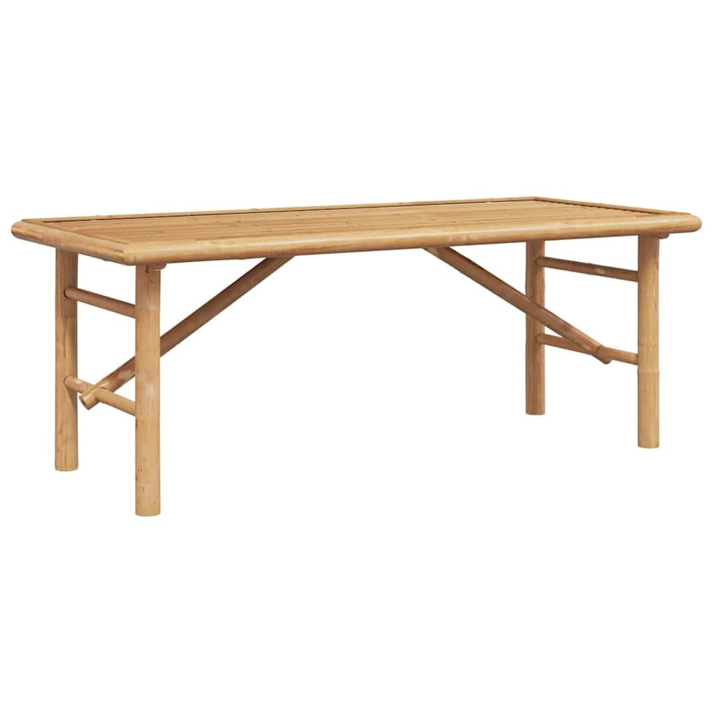 Table basse en bambou marron épurée, l'élégance d'un meuble de salon rectangulaire et durable.