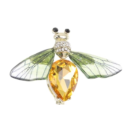 Broche abeille verte pour fixer un châle et décorer une robe