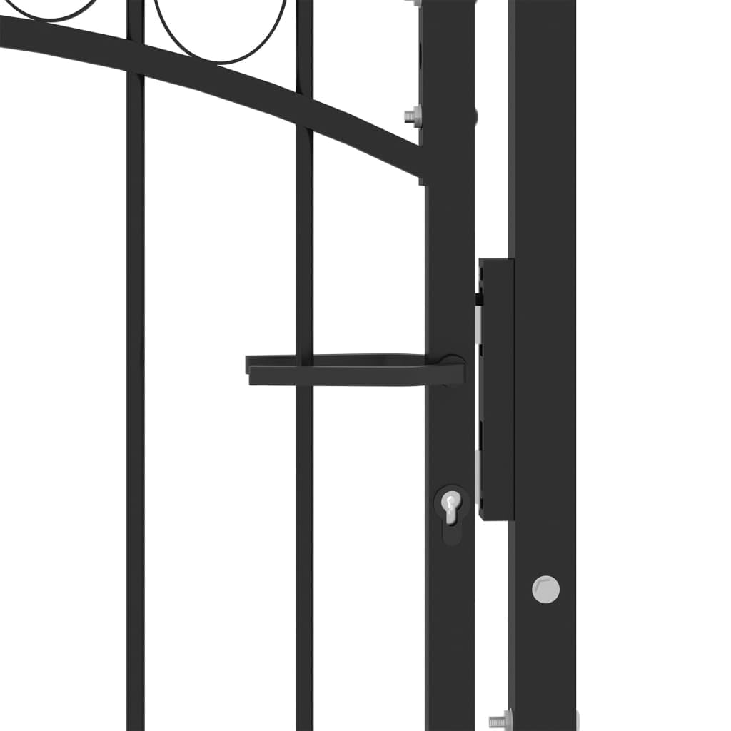 Myheimly Gartentor Metalltor Stahl Schwarz 100 x 125 cm
