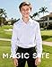 MagicSite Boys White Button Down Dress Shirt with Tie Youth Boys Long Sleeve Button Up Shirt Size 16 for Teens