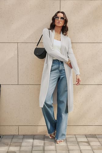 Image of GRACE KARIN Essential Solid Open Front Maxi Long Knitted Cardigan Sweater for Women