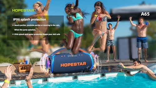 WorryFree-Gadgets-Hopestar-Series-300W-Portable-Speaker-with-Handle-Microphone-Blue