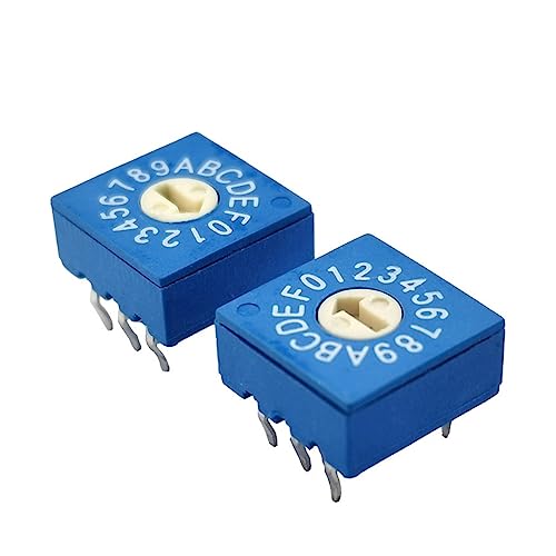 Commutateur de codage rotatif 16 bits bleu à 16 blocs insérables pour circuit électronique - 2