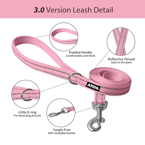 AIITLE Easy Walk Dog Harness and Leash Set - Pet Supply No Pull, Step in Adjustable Pet Harnesses with Padded Vest for Summer, No Choke Over, Easy to Put on Medium Dogs Pink L