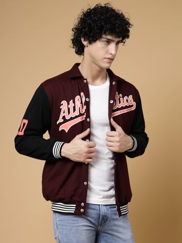 Image of Rigo Varsity Jacket for Men | Streetwear Varsity Jacket | Puff Print Varsity Jacket | Oversized Varsity Jacket for Men