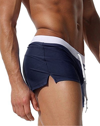 Malavita Mens Swim Shorts Slim Wear with Pocket(M, DarkBlue)