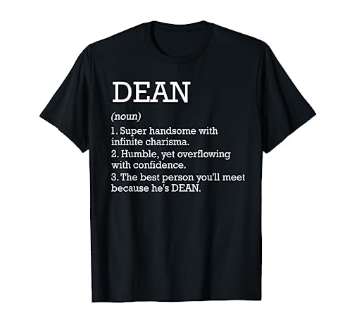 Herren Dean Definition Personalisierter Name Dean Funny Birthday T-Shirt