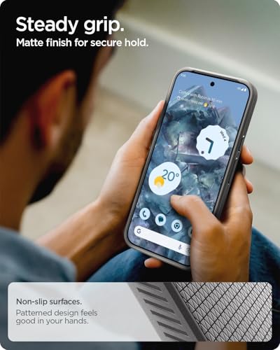 Image of Spigen Liquid Air MagFit Back Cover Case for Pixel 10 Pro XL, Pixelsnap Compatible, Slim Matte Grip - Polycarbonate + TPU | Marble Gray