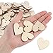 Imagen de 100 x Corazones de Madera 40 mm Adornos Corazon sin Acabad con Agujero con 10m Cordel Natural para Manualidades Artesanías DIY de Boda Elaboración de Tarjeta de Día de San Valentín