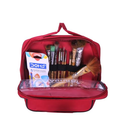 Image of ACHRO Tool Kit Pouch Multi Storage Tool Bag Easy to Carry Heavy Duty Tool Organiser for Electrician Plumber Technician and Repairman for All Your DIY Needs (RED)