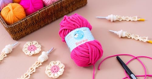 Image of M.G Enterprise Knitting Yarn Thick Chunky Wool, Blankie Magenta 400 GMS Best Used with Knitting Needles-Ue Art-Adhf