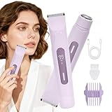 Rasoio elettrico femminile 2 in 1, Trimmer corpo e viso, impermeabile, per maglia, gambe, ...
