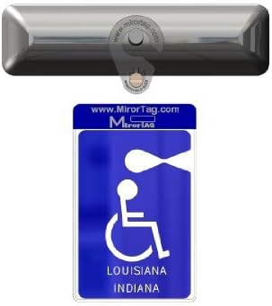 JL Safety Mirortag Silver - a Novel Holder for Louisiana & Indiana Handicap Parking Placard & Other Hang Tag Permits. Magnetically Display & Remove Your Tag. Holder only, Tag not Included