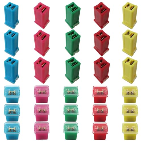 Kit actualizado de 30 fusibles para automóvil JURENGUDF con fusibles altos y de bajo perfil miniatura 5