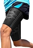Sparthos Thigh Compression Sleeves (Pair) - Quad and Hamstring Support - Upper Leg Sleeves for Men and Women - Made from Innovative Breathable Elastic Blend - Anti Slip
