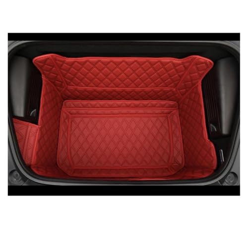 Tapis de protection coffre arrière voiture 718 finition premium durable Red3